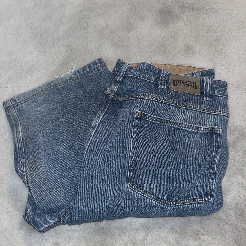 Duluth Trading Co Jeans Mens 48x34 Flex Ballroom Relaxed Fit Blue Denim Pants